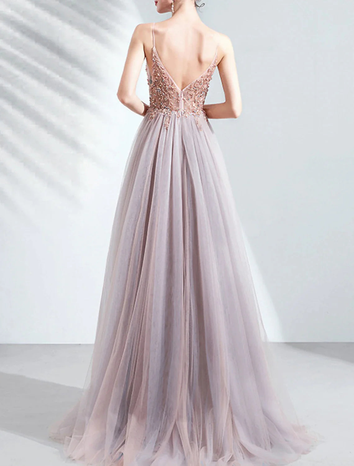 rosa Kleid Braut Hochzeit Toast Kleid Abendessen Jahrestreffen Sling leichtes Garn Laufsteg hoch geschlitzt Hochzeitsabend